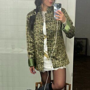 Olive green Chinese Tang jacket